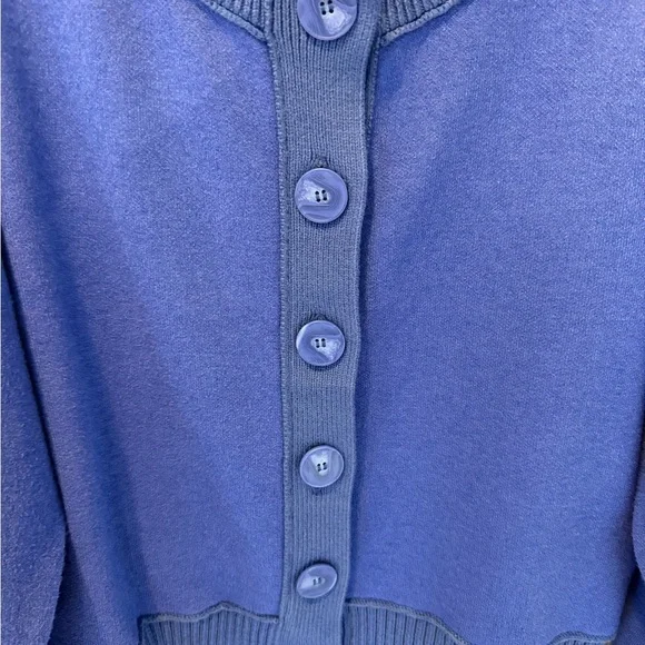 MAEVE Anthropologie VIBRANT BLUE Knit Button Front CARDIGAN Sweater Small - Picture 4 of 9